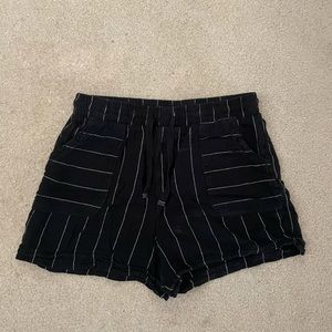 Black and White Striped Shorts